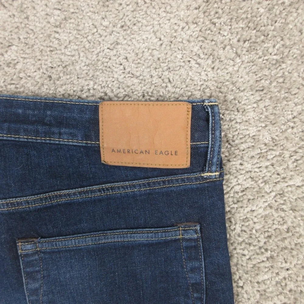 American Eagle Jeans Mens 34x34 Blue Slim Straight Airflex Plus Fade Denim Pants